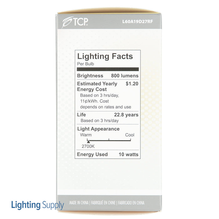 TCP LED 10W A19 Dimmable 2700K/Red ColorFlip (L60A19D27RF)