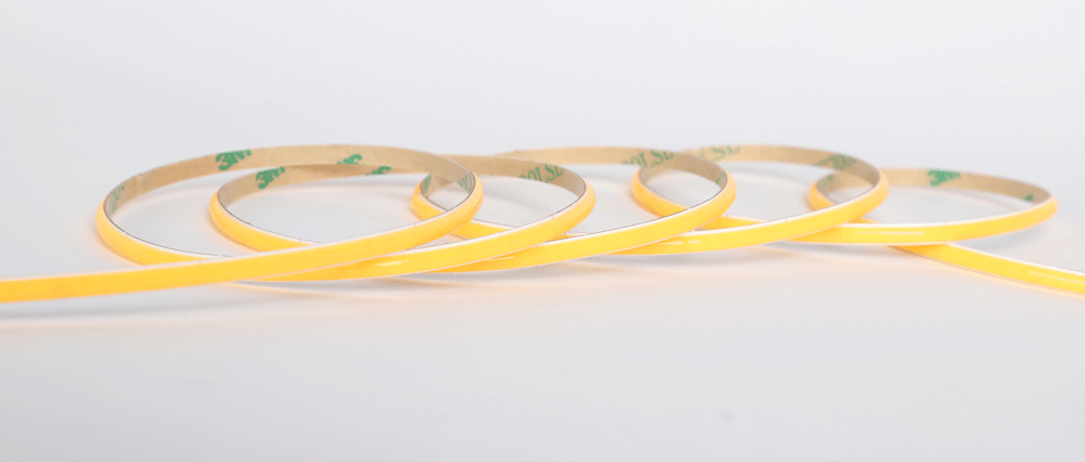 Lotus LED Lights COB LED Tape Flexible Strip Indoor 24V DC 2700K 1.5W Per Foot 120Lm Per Foot 16.4 Foot IP20 4Mm 90 CRI (LBL-COB-384-24V-4MM-27K-16FT-IP20)