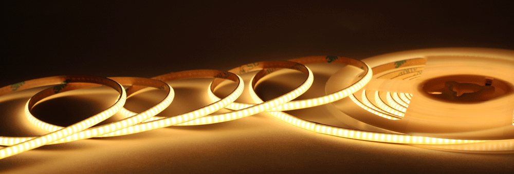 Lotus LED Lights COB LED Tape Flexible Strip Indoor 24V DC 3000K 1.5W Per Foot 120Lm Per Foot 16.4 Foot IP20 4Mm 90 CRI (LBL-COB-384-24V-4MM-30K-16FT-IP20)