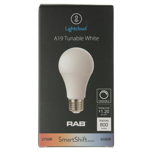 RAB Lightcloud Controller Blue A19 10W 800Lm 90 CRI 2700K-6500K Smartshift 1-Pack (LCBA19-10-E26-9TW-SS-NS)