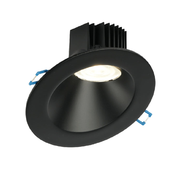 Lotus LED Lights 4 Inch Round 30 Degree Sloped Regressed LED 15W Dim To Black 3000K-1800K White 38 Degree 1280Lm Air-Tight 90 CRI (LD3R-3018K-4RSL-BK)