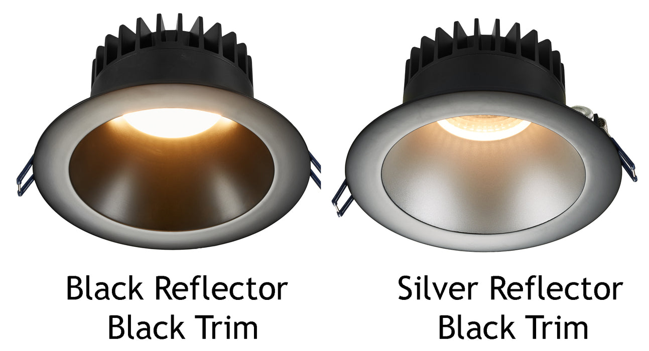 Lotus LED Lights 6 Inch Round Deep Regressed 18W Silver Reflector-Black Trim 5000K 38 Degree 1700Lm Type IC Airtight Wet Locations 90 CRI (LD6R-50K-SR-BT)