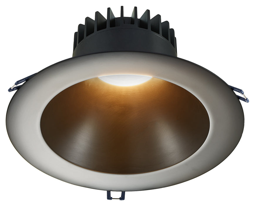 Lotus LED Lights 8 Inch Round Deep Regressed 18W Black Reflector/Trim 3500K 38 Degree 1600Lm Type IC Airtight Wet Locations 90 CRI (LD8R-35K-BR-BT)