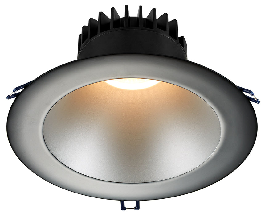 Lotus LED Lights 8 Inch Round Deep Regressed 18W Silver Reflector-Black Trim 3500K 38 Degree 1600Lm Type IC Airtight Wet Locations 90 CRI (LD8R-35K-SR-BT)