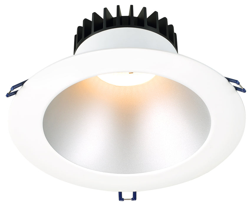 Lotus LED Lights 8 Inch Round Deep Regressed 18W Silver Reflector-White Trim 5000K 38 Degree 1700Lm Type IC Airtight Wet Locations 90 CRI (LD8R-50K-SR-WT)