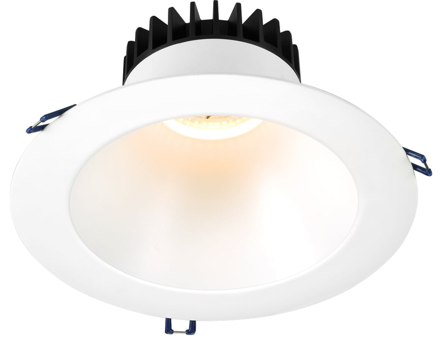 Lotus LED Lights 8 Inch Round Deep Regressed 18W White Reflector/Trim 3500K 38 Degree 1600Lm Type IC Airtight Wet Locations 90 CRI (LD8R-35K-WR-WT)