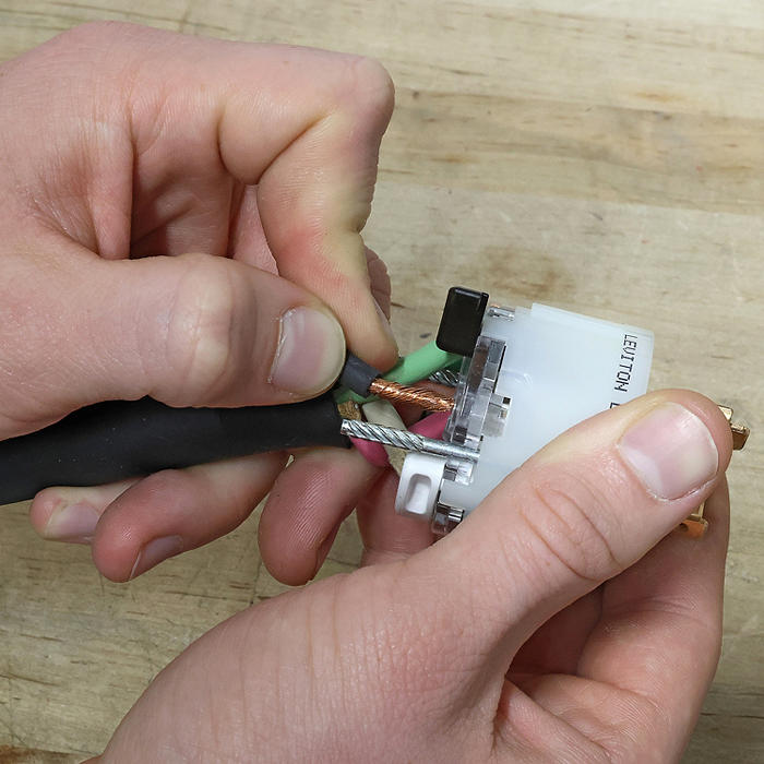 Leviton Black And White Lever Edge 15A 125V Straight Blade Plug 2-Pole 3-Wire NEMA 5-15P Grounding Industrial Grade (5266E)
