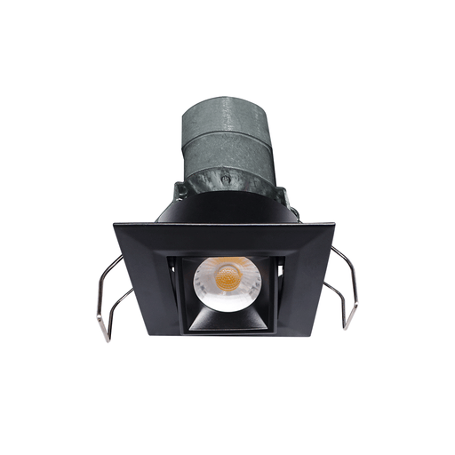Lotus LED Lights 2 Inch Square Gimbal Mini Recessed LED Black 24V AC/DC 6W 3000K 480Lm 38 Degree 90 CRI (LED-1-S6W-30K-BK-24V-G-SQ)