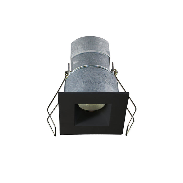 Lotus LED Lights 2 Inch Mini Recessed LED Square Black 1/4 Inch Wide Trim 24V AC/DC 6W 3000K 480Lm 38 Degree Air Tight 90 CRI (LED-1-S6W-30K-T1-12WD-S-BK)