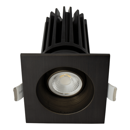 Lotus LED Lights 2 Inch Square Gimbal Oil Rubbed Bronze 11W LED Dim To Warm 3000-1800K 38 Degree Air-Tight 90 CRI (LED-2-S11W-DTW-ORB-EY-SQ)