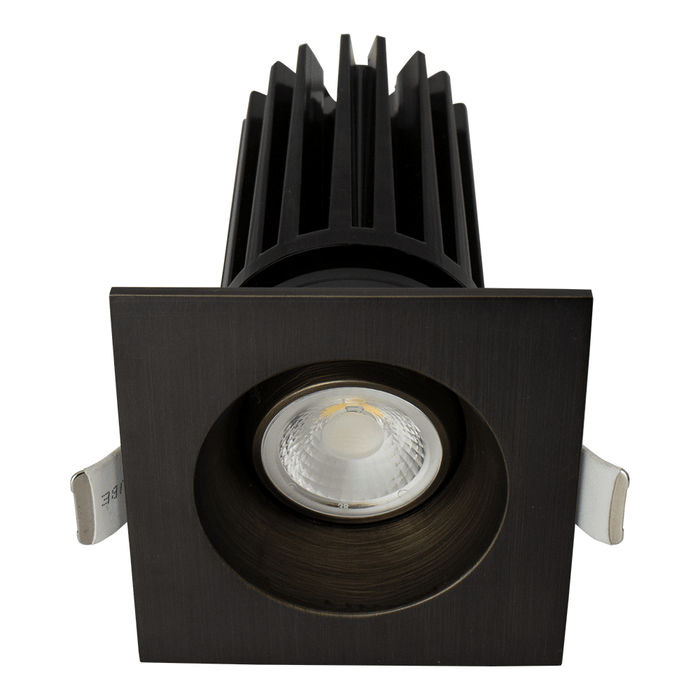 Lotus LED Lights 2 Inch Square Gimbal Oil Rubbed Bronze 11W LED CCT Selectable 2700K/3000K/3500K/4000K/5000K 800-1000Lm 38 Degree Air-Tight 90 CRI (LED-2-S11W-5CCT-ORB-EY-SQ)