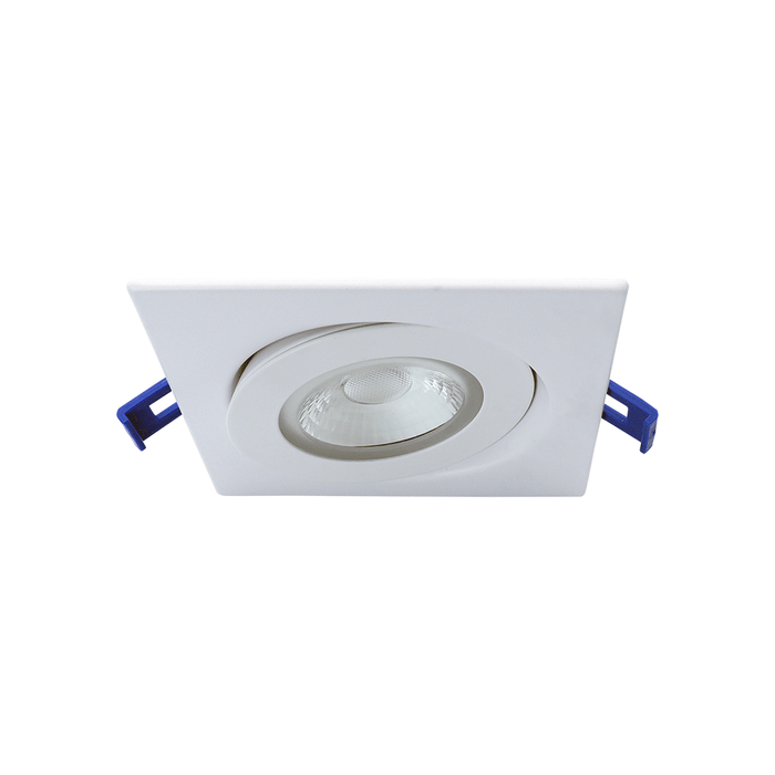 Lotus LED Lights 4 Inch Square Floating Gimbal Recessed LED 9W CCT Selectable 2700K/3000K/3500K/4000K/5000K White 740-855Lm Air-Tight (LED-4-S9W-5CCT-FG-SQ-WH)