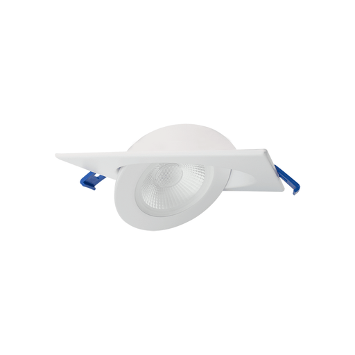 Lotus LED Lights 4 Inch Square Floating Gimbal Recessed LED 9W CCT Selectable 2700K/3000K/3500K/4000K/5000K White 740-855Lm Air-Tight (LED-4-S9W-5CCT-FG-SQ-WH)