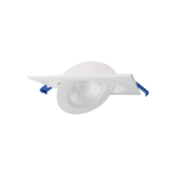 Lotus LED Lights 4 Inch Square Floating Gimbal Recessed LED 9W CCT Selectable 2700K/3000K/3500K/4000K/5000K White 740-855Lm Air-Tight (LED-4-S9W-5CCT-FG-SQ-WH)