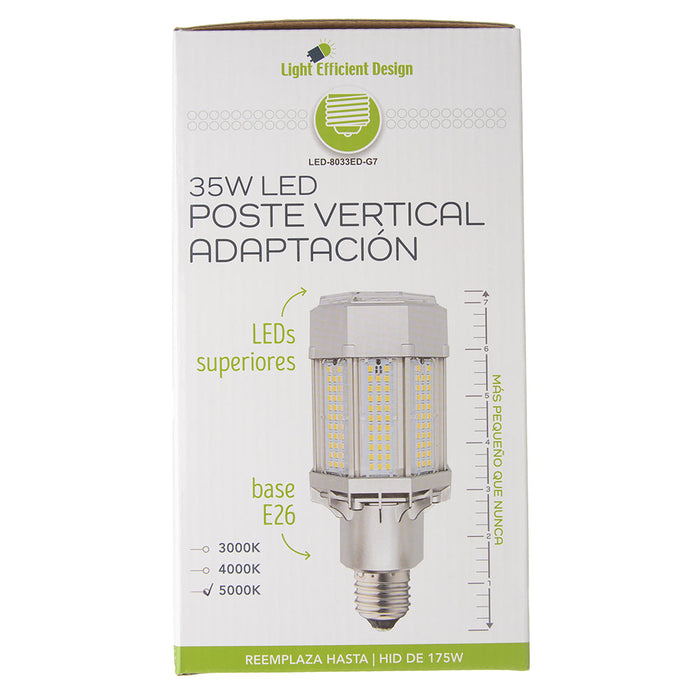 Light Efficient Design 35W Post Top Retrofit Lamp Replaces Up To 175W HID E26 Base 5000K 120-277V 80 CRI (LED-8033E50D-G7)