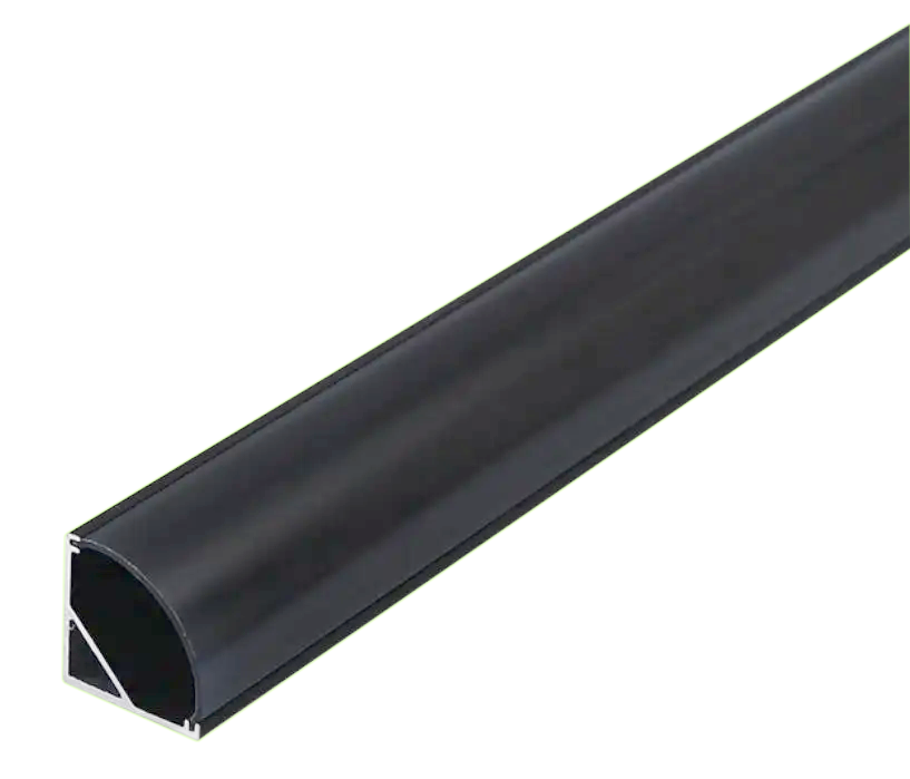 GM Lighting Extruded 4 Foot Angled Channel With Snap-On Frosted Lens And Screws Black (LED-CHL-45-MINI-B)