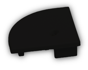 GM Lighting [2] End Caps For LED-CHL-45-MINI Black One Solid One With Hole (LED-CHL-45-MINI-EC-B)