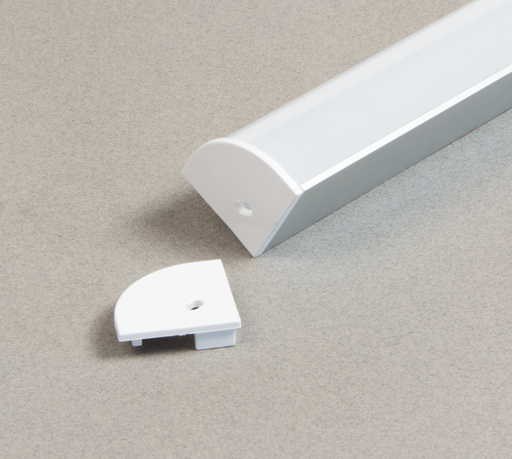 GM Lighting [2] End Caps For LED-CHL-45-MINI Light Gray One Solid One With Hole (LED-CHL-45-MINI-EC)