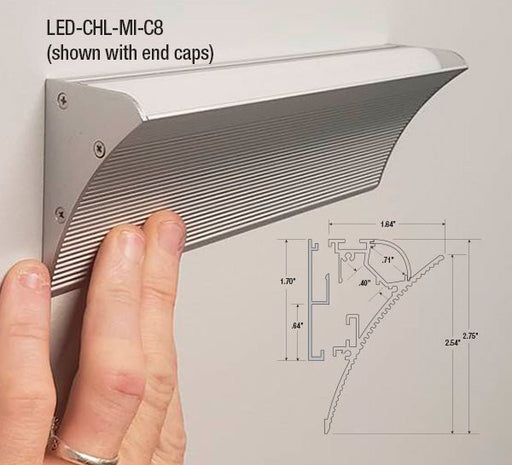 GM Lighting (2] End Caps For LED-CHL-MI-C8 (LED-CHL-MI-CEC)