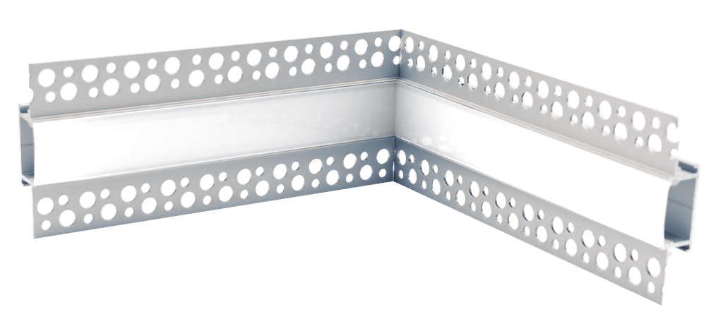 GM Lighting Extruded 8 Foot Standard Mud-In Channel With Snap-On Frosted Lens 90 Degree Inside Corner (LED-CHL-MI-ST8-IC90)