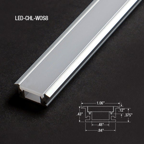 GM Lighting Extruded 8 Foot Walk-Over Channel With Snap-On Frosted Lens (LED-CHL-WOS8)