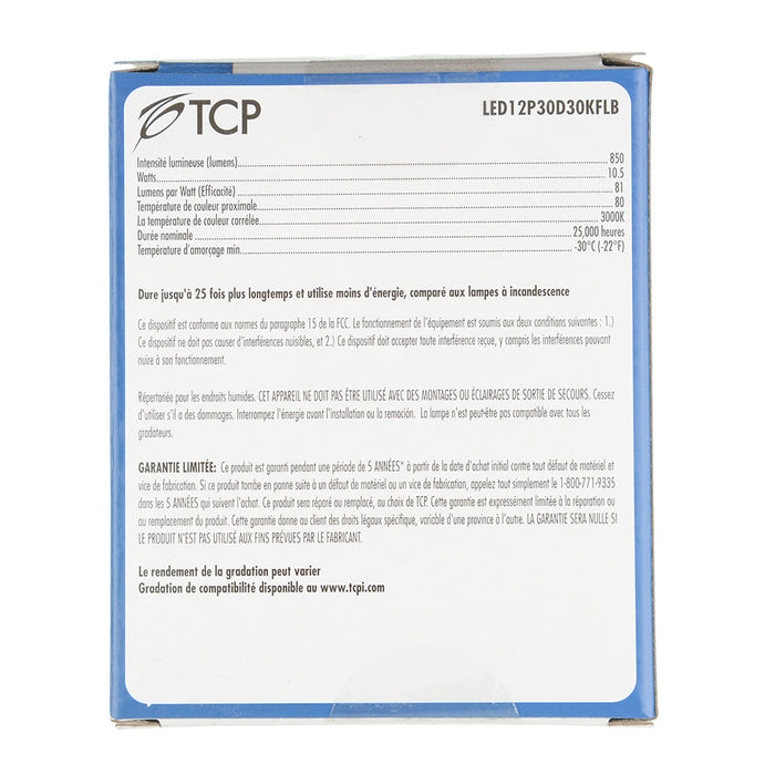 TCP LED 12W PAR30 Dimmable 3000K Flood Black (LED12P30D30KFLB)