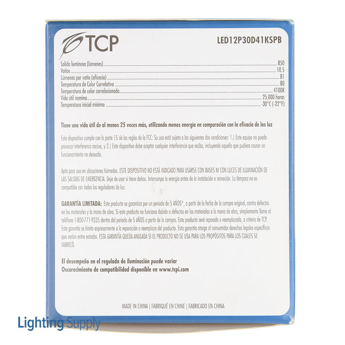 TCP LED 12W PAR30 Dimmable 4100K Spot Black (LED12P30D41KSPB)