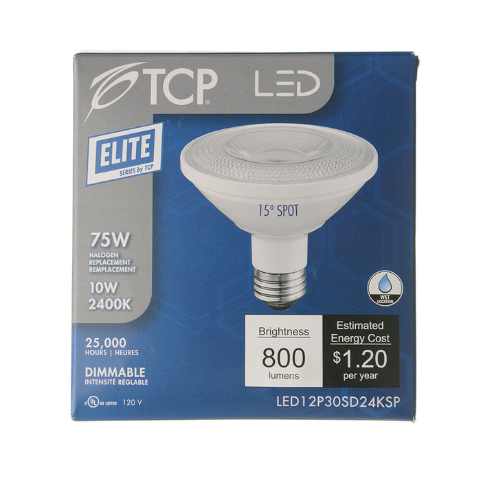 TCP LED 12W PAR30 Short Neck Dimmable 2400K Spot (LED12P30SD24KSP)