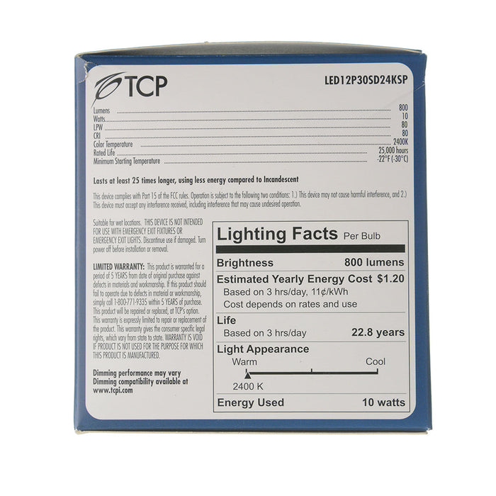 TCP LED 12W PAR30 Short Neck Dimmable 2400K Spot (LED12P30SD24KSP)