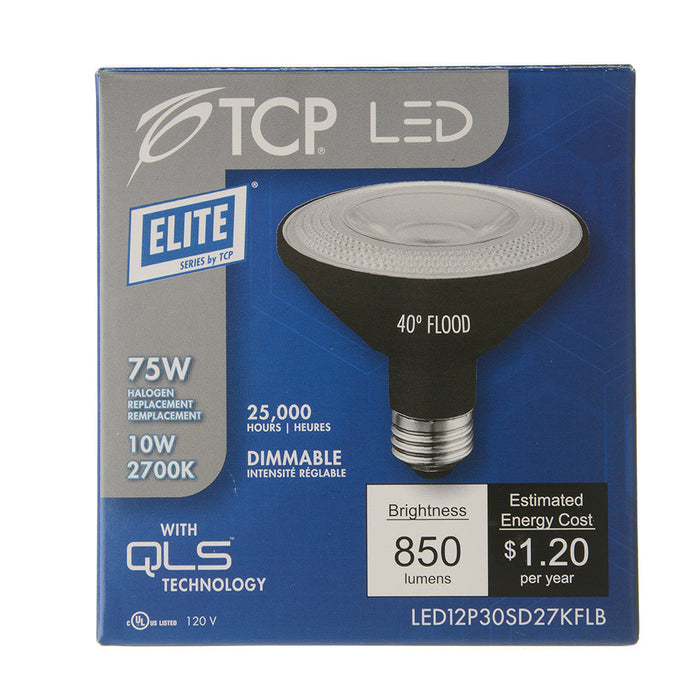 TCP LED 12W PAR30 Short Neck Dimmable 2700K Flood Black (LED12P30SD27KFLB)