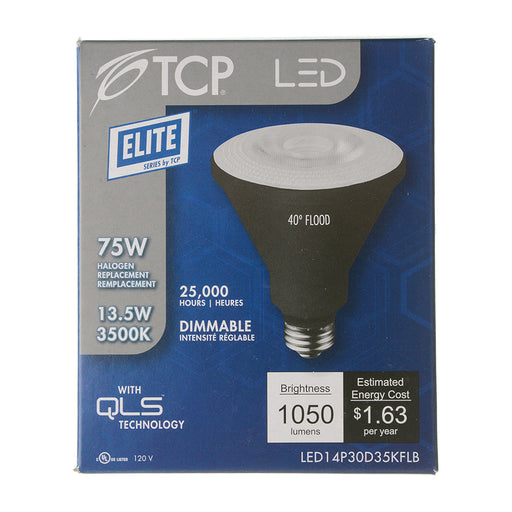 TCP LED 14W PAR30 Dimmable 3500K Flood Black (LED14P30D35KFLB)