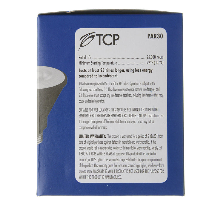 TCP LED 14W PAR30 Dimmable 4100K Narrow Flood Black (LED14P30D41KNFLB)