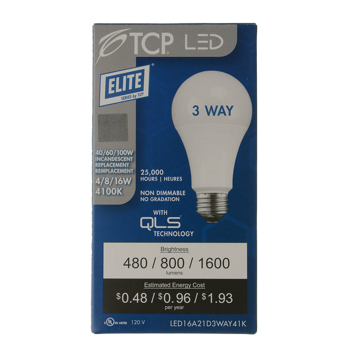 TCP LED 16W A21 Dimmable 4100K 3-Way (LED16A21D3WAY41K)