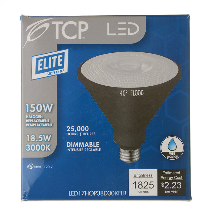 TCP LED 17W HOP38 Dimmable 3000K Flood Black (LED17HOP38D30KFLB)