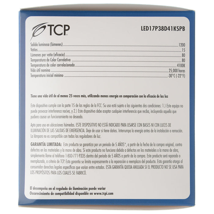 TCP LED 17W P38 Dimmable Spot Black 4100K (LED17P38D41KSPB)