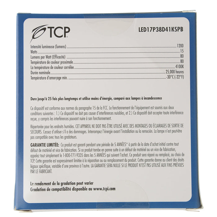 TCP LED 17W P38 Dimmable Spot Black 4100K (LED17P38D41KSPB)