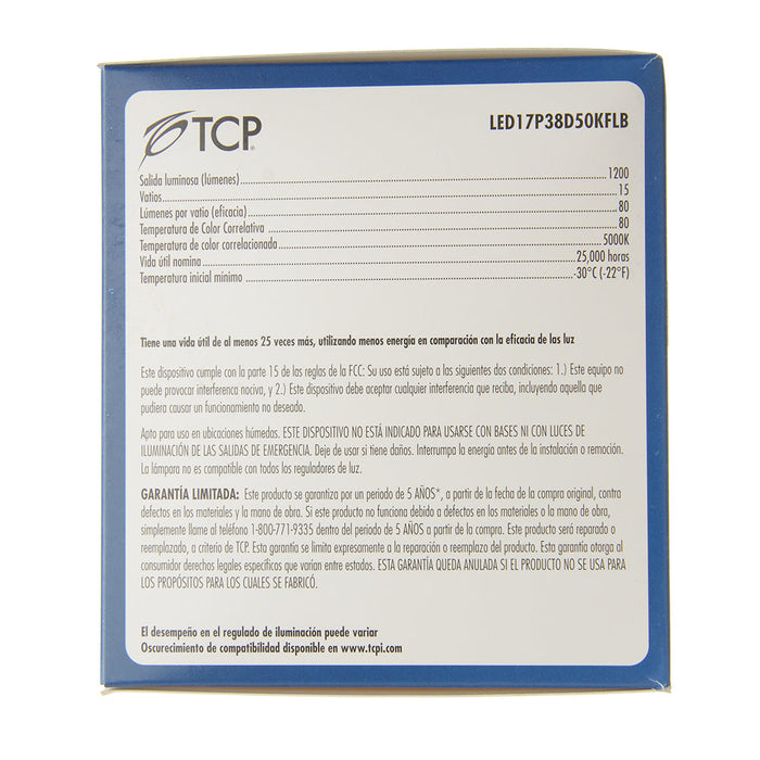 TCP LED 17W P38 Dimmable 5000K Flood Black (LED17P38D50KFLB)