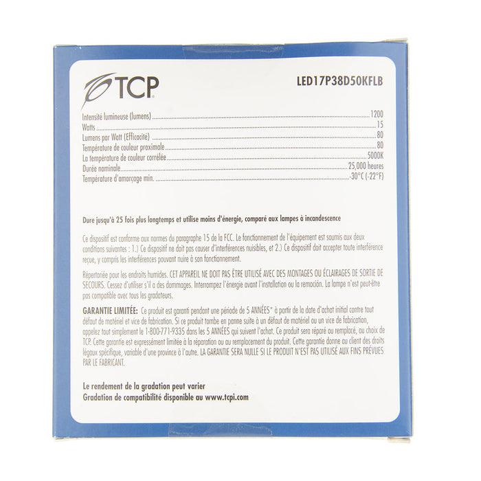 TCP LED 17W P38 Dimmable 5000K Flood Black (LED17P38D50KFLB)