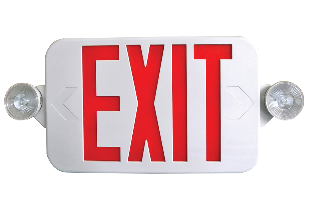 TCP LED Low Profile Combination Emergency Exit Sign Red/Green Selectable White Housing (LED20788)