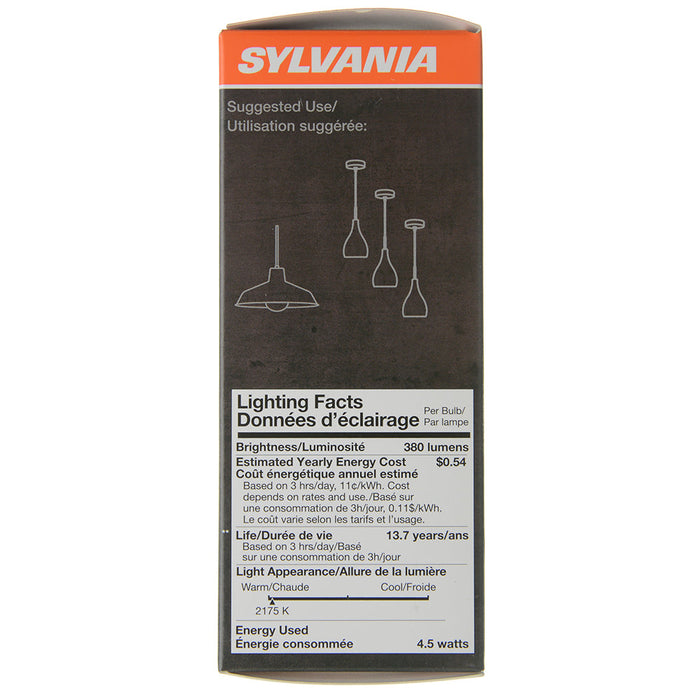 Sylvania LED4.5ST19/DIM/822/VIN/G2/RP LED ST19 4.5W Dimmable 80 CRI 380Lm 2175K 15000 Life (75351)