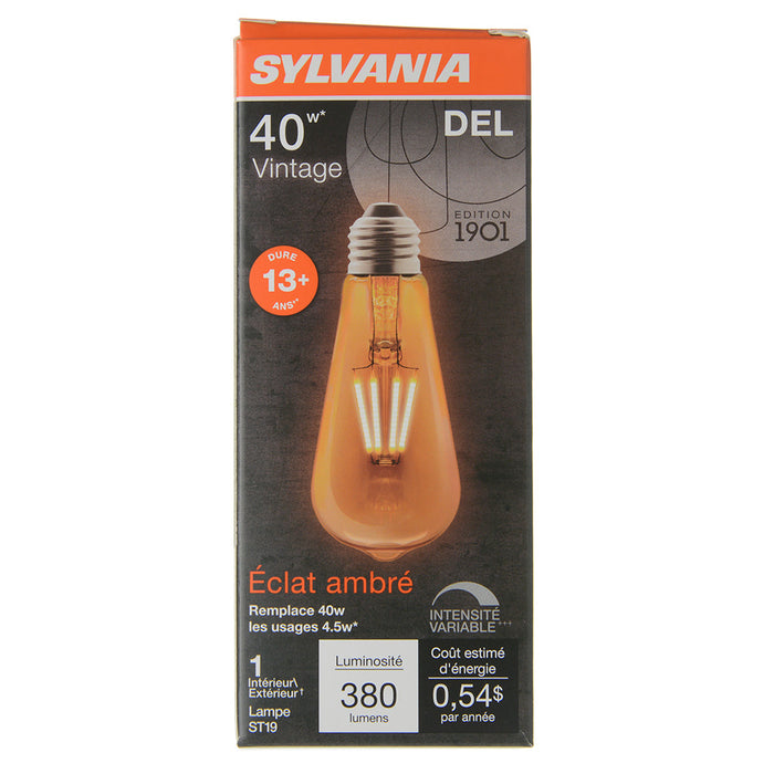 Sylvania LED4.5ST19/DIM/822/VIN/G2/RP LED ST19 4.5W Dimmable 80 CRI 380Lm 2175K 15000 Life (75351)