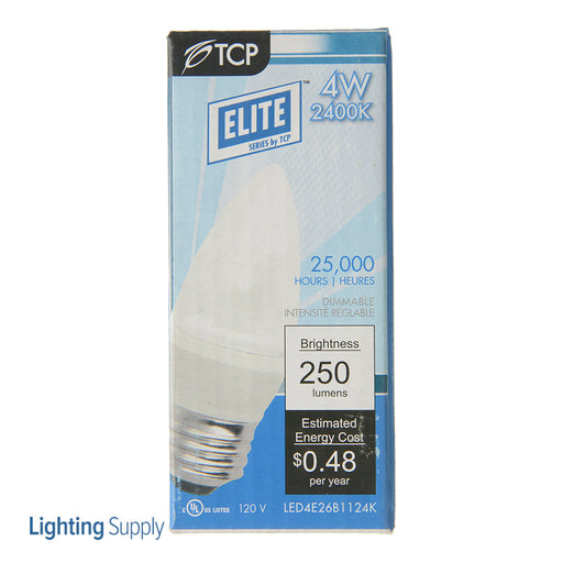 TCP LED 4W B11 Dimmable 2400K E26 (LED4E26B1124K)