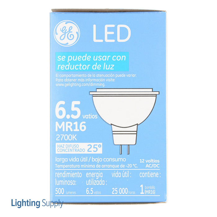 GE LED6.5DMR1682725 12 MR16 LED 7W 500Lm 80 CRI GU5.3 Dimmable (93226)