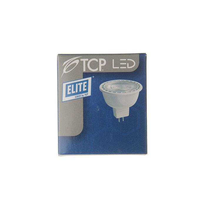 TCP 7W MR16 LED 2700K 12V 450Lm 80 CRI Bi-Pin GU5.3 Base Dimmable Shatter Resistant Narrow Flood Bulb (LED712VMR16V27KNFL)