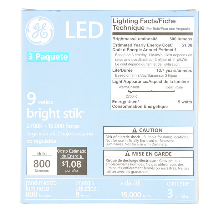GE LED9LS3/827 120 LED 9W 800Lm 80 CRI Screw-In Medium Non-Dimmable General Purpose QS (75184)
