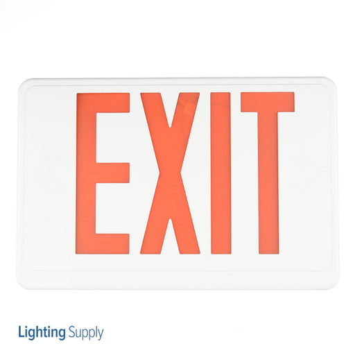Best Lighting Products LED Exit And Emergency Thermoplastic Combination Red Letters White Housing (LEDCXTEU2RW-NH)