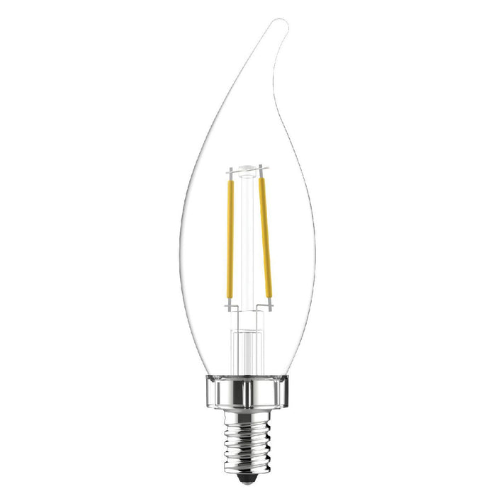GE LED4DFCAM-C/927 3.5W LED Candle CA/B Lamp 120V 300Lm 2700K 90 CRI Dimmable E26 Base Clear Bent Tip (93311960)