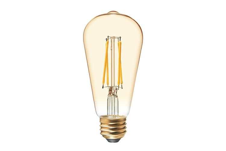 GE LED5DFST19-C-VTG LED 5.5W Vintage Style ST19 Lamp 120V 400Lm 2150K 90 CRI Dimmable E26 Base Clear Amber (93311890)