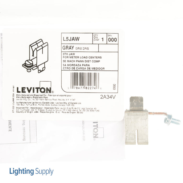 Leviton Load Center 5Th Terminal Accessory For Meter Combination Enclosure With Mounting Screw And Instruction Sheet (L5JAW)