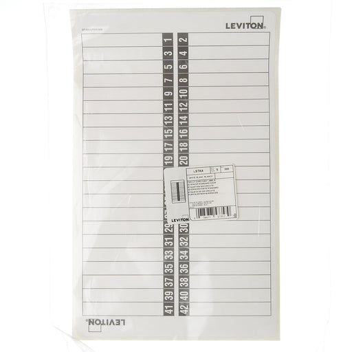 Leviton 42 Space Load Center Circuit Identification Sticker Pack For Standard Doors (LSTK4)